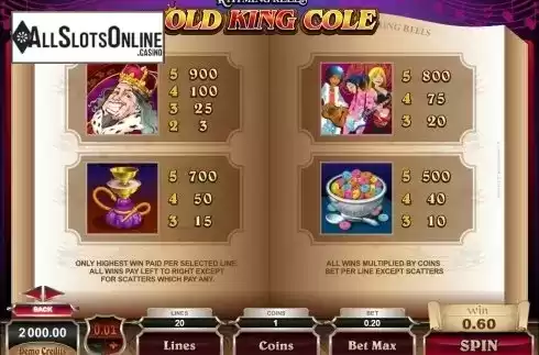 Screen4. Old King Cole from Microgaming