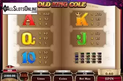 Screen5. Old King Cole from Microgaming