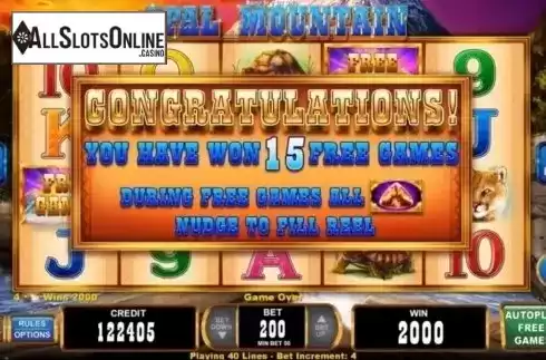 Free Spins. Opal Mountain from Wild Streak Gaming