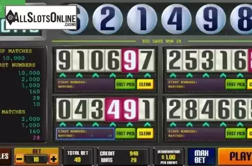 Win Screen. Atomico Lotto from Caleta Gaming