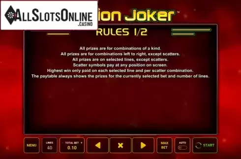 Rules 2. Action Joker from Eurocoin Interactive