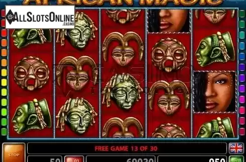 Win screen 2. African Magic from Casino Technology