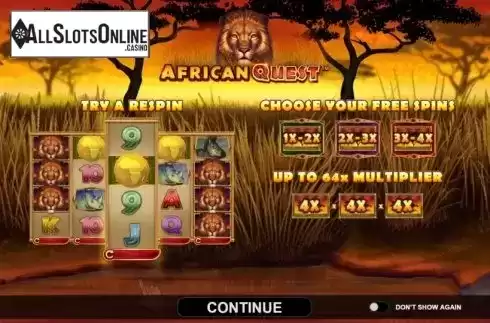 Start Screen. African Quest from Triple Edge Studios