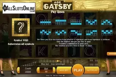 Paytable 2. Age Of Gatsby from X Play