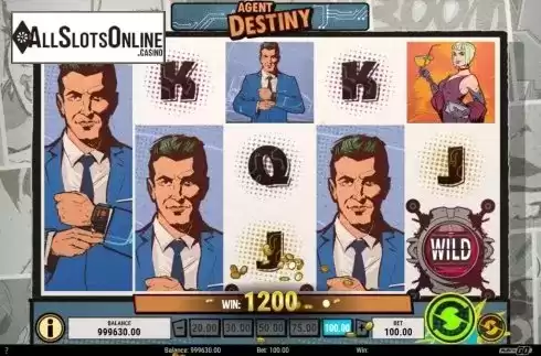 Win Screen. Agent Destiny from Play'n Go