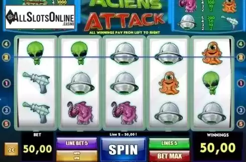Win Screen 2. Aliens Attack from iSoftBet