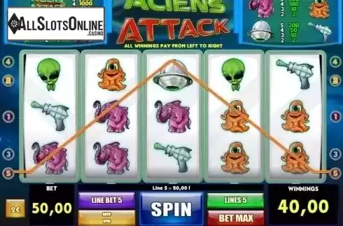 Win Screen 4. Aliens Attack from iSoftBet