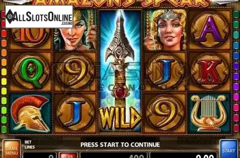 Win screen 2. Amazons Spear from Casino Technology