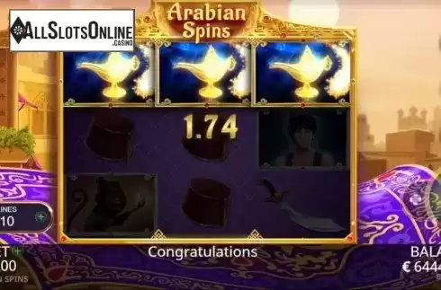 Win Screen 2. Arabian Spins from Booming Games
