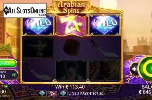 Win Screen 3. Arabian Spins from Booming Games