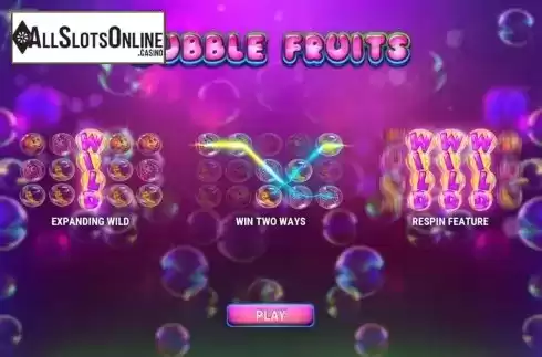 Start screen. Bubble Fruits from GameArt