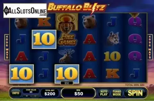 Win screen. Buffalo Blitz from Playtech