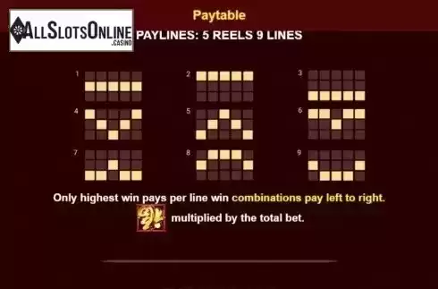Paylines. Baby Cai Shen from Spadegaming