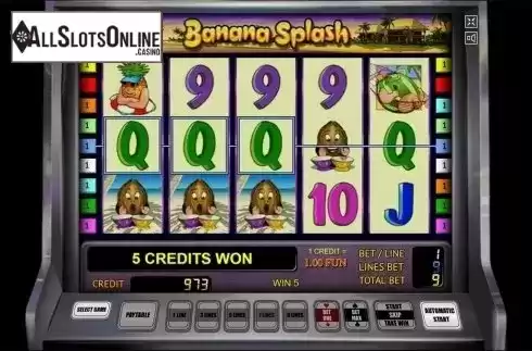 Win screen. Banana Splash from Novomatic