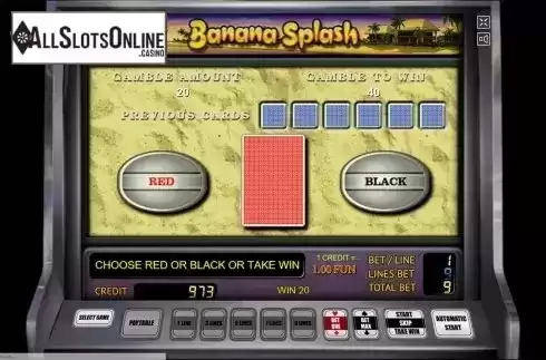 Gamble screen. Banana Splash from Novomatic