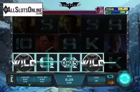 Wild Win screen. Batman Begins from Playtech