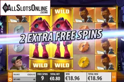 Free spins screen 2. Big Bot Crew from Quickspin