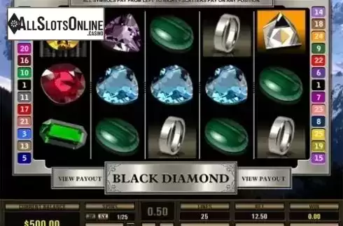 Game Workflow screen. Black Diamond from Pragmatic Play