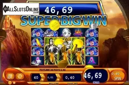 Super Big Win screen. Black Knight II from WMS