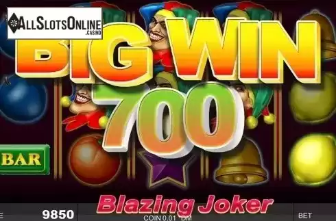 Big win screen. Blazing Joker from Noble Gaming