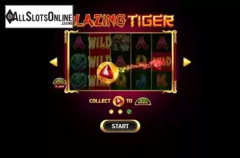 Start Screen. Blazing Tiger from Ruby Play