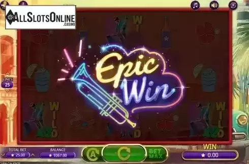 Epic win screen. Cuba Caliente from Booming Games