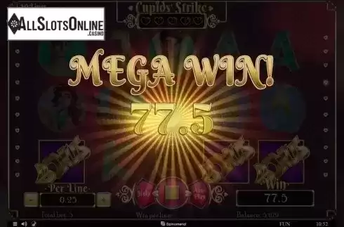 Mega Win Screen. Cupids Strike from Spinomenal