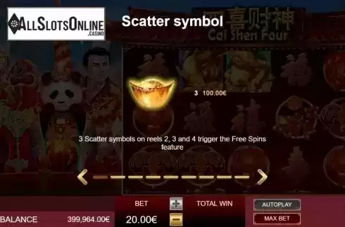 Scatter Symbol. Cai Shen Four from Gamatron
