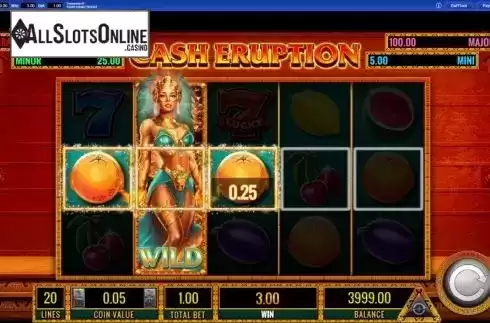 Win screen. Cash Eruption from IGT