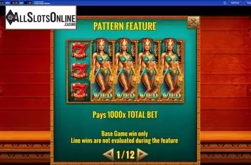 Paytable screen. Cash Eruption from IGT