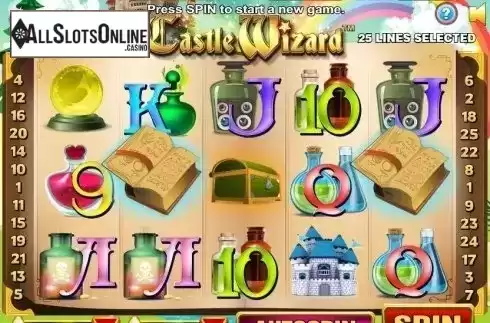 Win Screen. Castle Wizard from Allbet Gaming