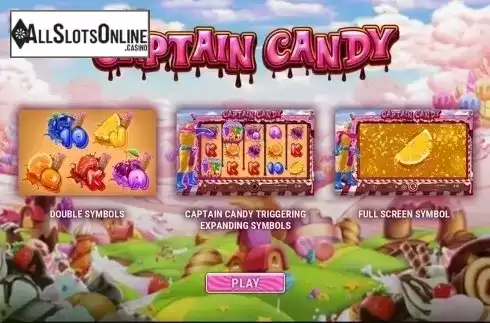 Intro screen. Captain Candy from GameArt