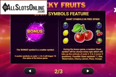 Features. Cheeky Fruits from Gluck Games