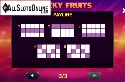 Paytable. Cheeky Fruits from Gluck Games