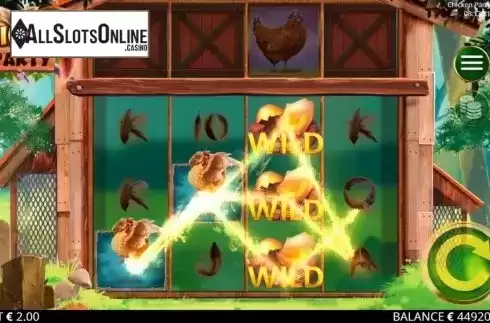 Win Screen. Chicken Party from Booming Games