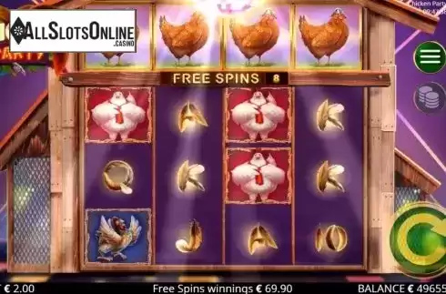 Free Spins 2. Chicken Party from Booming Games