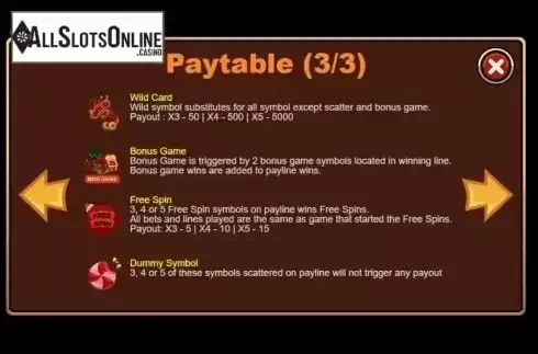 Paytable 3. Christmas Joy (Triple Profits Games) from Triple Profits Games