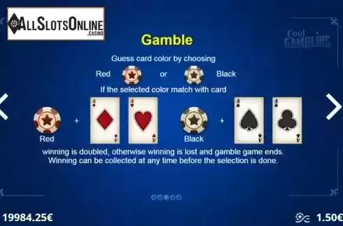 Gamble screen. Cool Gambling from DLV