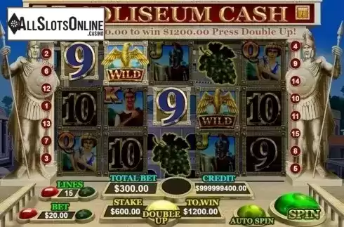 Win Screen. Coliseum Cash from Slot Factory