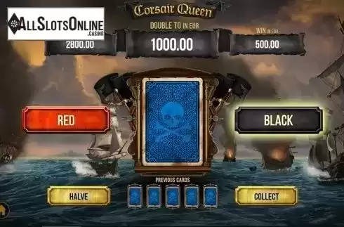 Gamble game screen. Corsair Queen from SYNOT