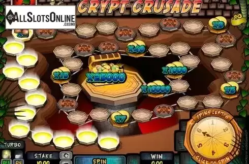 Game Workflow screen. Crypt Crusade from Microgaming