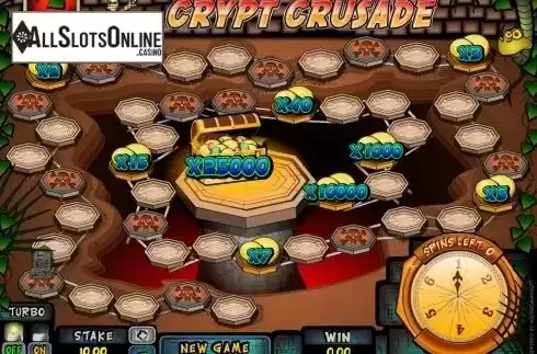 Game Workflow screen. Crypt Crusade from Microgaming