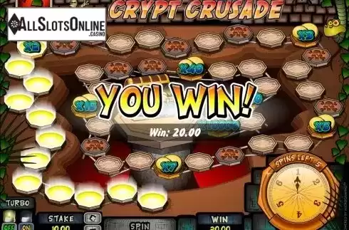 Win Screen . Crypt Crusade from Microgaming