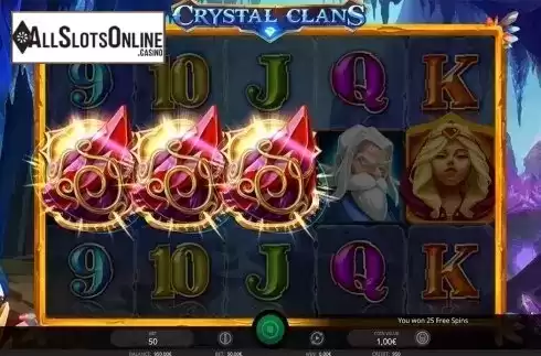 Scatter win screen. Crystal Clans from iSoftBet