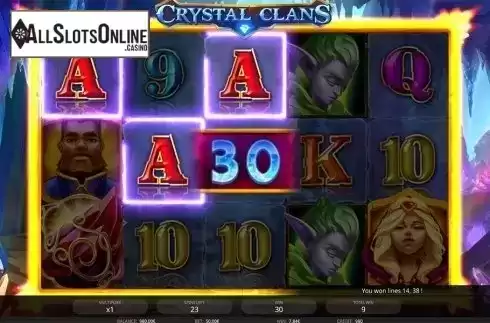 Free spins screen. Crystal Clans from iSoftBet