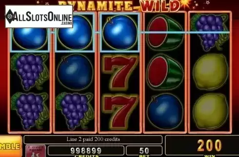 Win Screen. Dynamite Wild from Noble Gaming