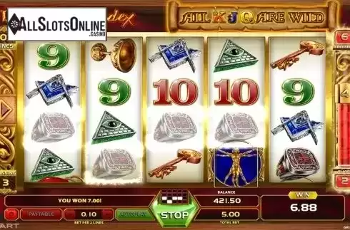 Free spins screen. DaVinci Codex from GameArt