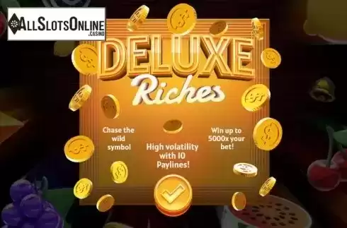 Start Screen. Deluxe Riches from Mighty Finger