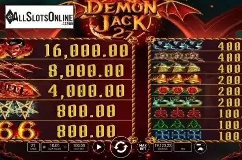 Paytable. Demon Jack 27 from Wazdan