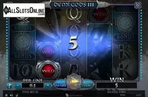 Win Screen. Demi Gods III from Spinomenal